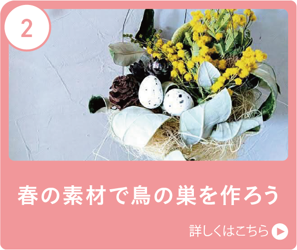 春の素材で鳥の巣を作ろう